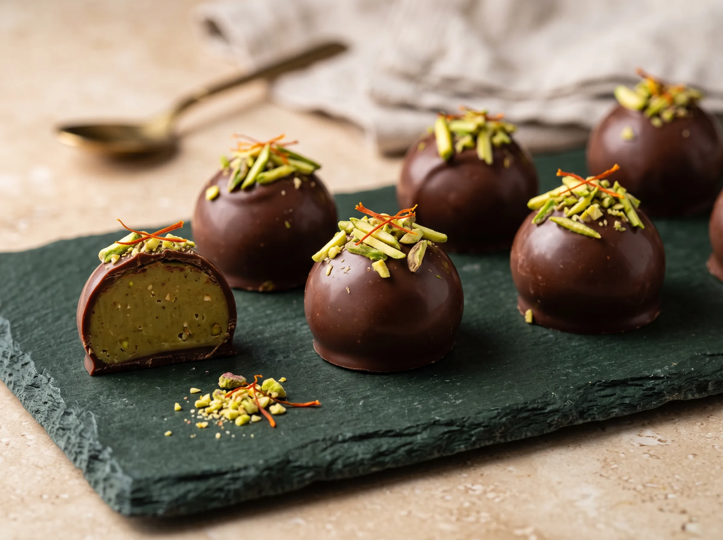 Pistachio & Saffron Bonbon